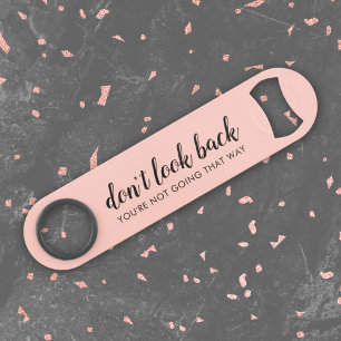 Don't Look Back Modern Uplifting Peachy Pink Bar Key