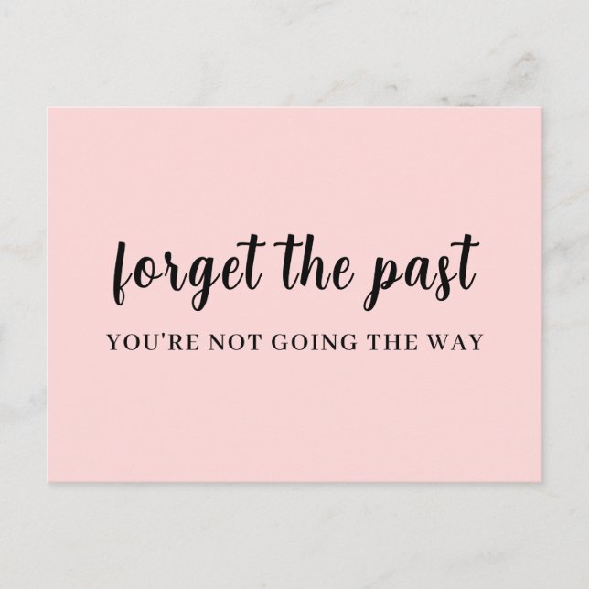 Don't Look Back Peachy Pink Design Postcard (Front)