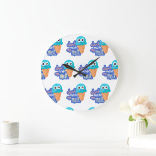 dont make me melt ice cream large clock
