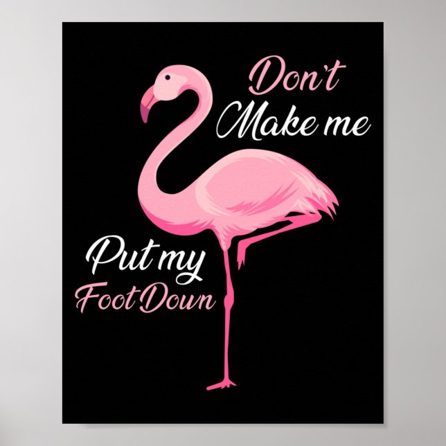 Don't Make Me Put My Foot Down Nk Flamingo Long Sl Poster (Front)