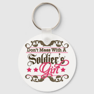 Don't Mess with a Soldier's Girl Keychain