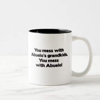 Don't Mess with Abuelo's Grandkids Two-Tone Coffee Mug