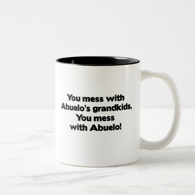 Don't Mess with Abuelo's Grandkids Two-Tone Coffee Mug (Right)