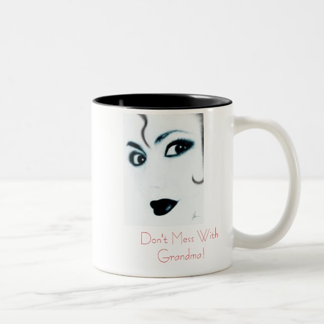 Don't Mess With Grandma! Two-Tone Coffee Mug (Right)