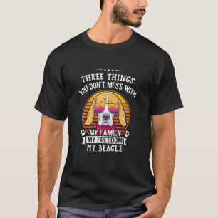 Don't Mess With My Family And My Beagle Dog Vintag T-Shirt