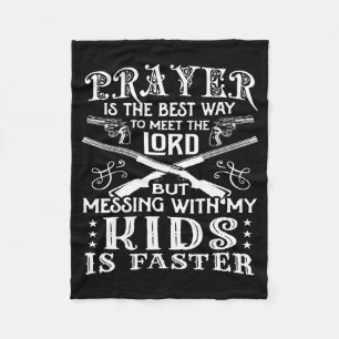 Don't Mess With My Kids! Mom  Fleece Blanket