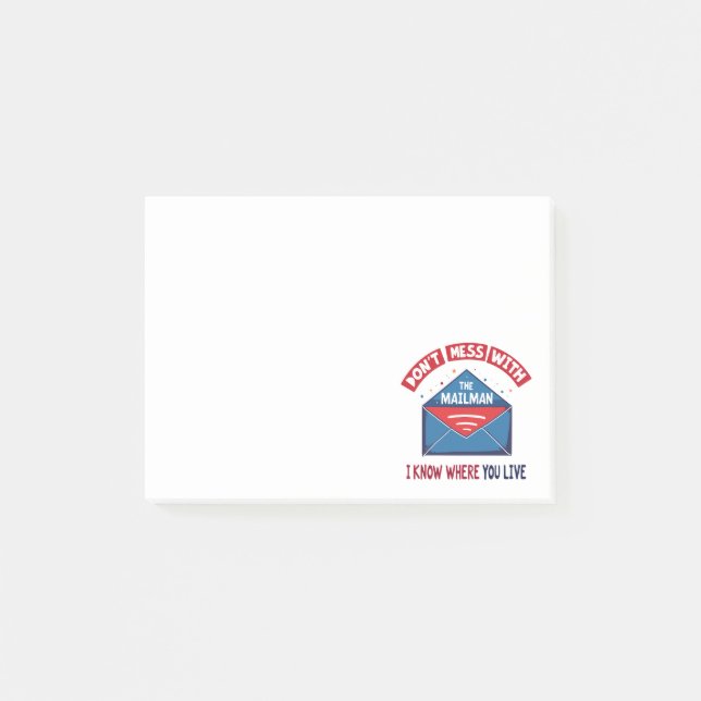 Dont Mess with the Mailman Humour Post-it Notes (Front)