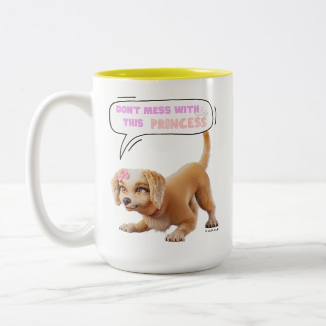 Don't Mess with This Princess Two-Tone Coffee Mug (Left)