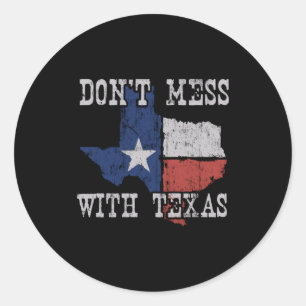Don't Mess With Vintage Texas Longhorn Lone Star S Classic Round Sticker
