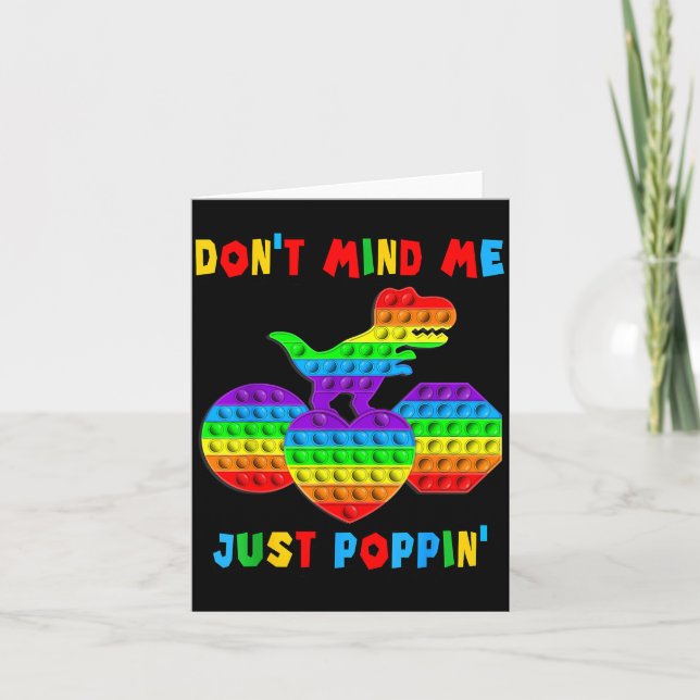 Don't Mind Me Just Pn' Funny T-rex Fidget Sensory  Card (Front)