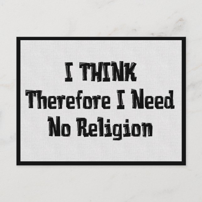 Don't Need Religion Postcard (Front)