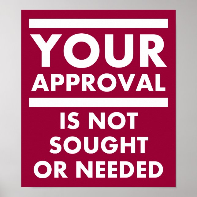 Don't Need Your Approval Funny Poster (Front)