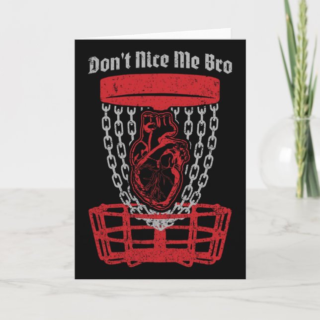 Don't Nice Me Bro Disc Golf Player Sket Anatomical Card (Front)