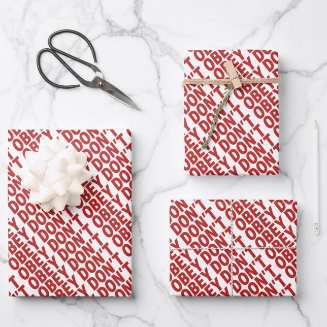 Don't Obey Portland Frog Protest Wrapping Paper Sheet (Front)