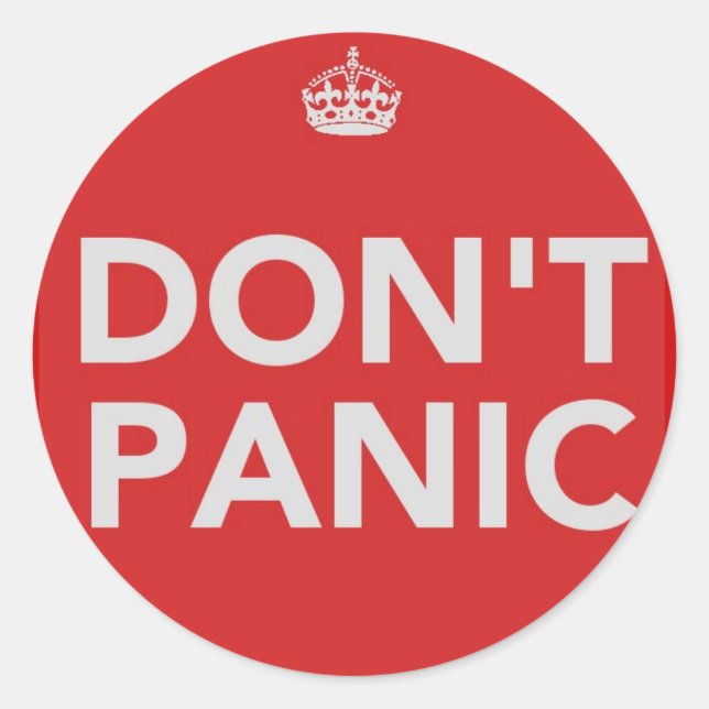 DON'T PANIC CLASSIC ROUND STICKER (Front)