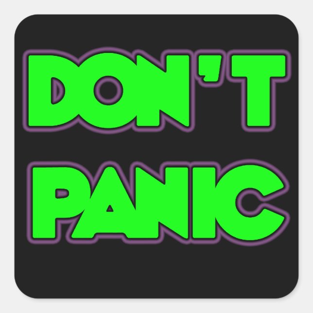 Don't Panic Square Sticker (Front)