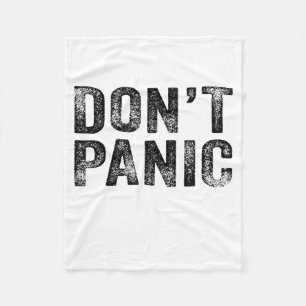 Don't Panic Vintage Distressed Sarcastic Funny Ret Fleece Blanket