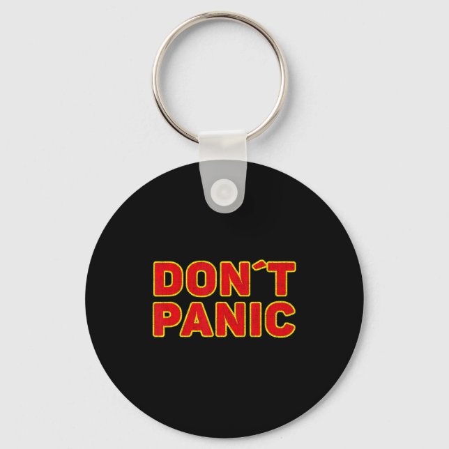Don't Panic Vintage Distressed, Sarcastic Panickin Keychain (Front)
