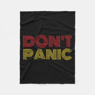 Don't Panic Vintage Distressed Shirt Long Sleeve  Fleece Blanket