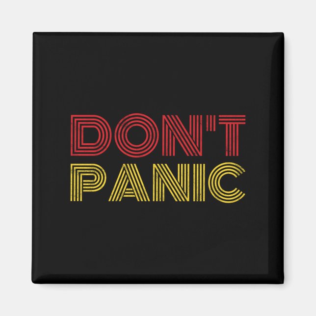 Don't Panic Vintage Distressed Shirt Long Sleeve  Magnet (Front)
