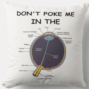 Don't Poke Me In The (Eye Anatomy) Humour Throw Pillow