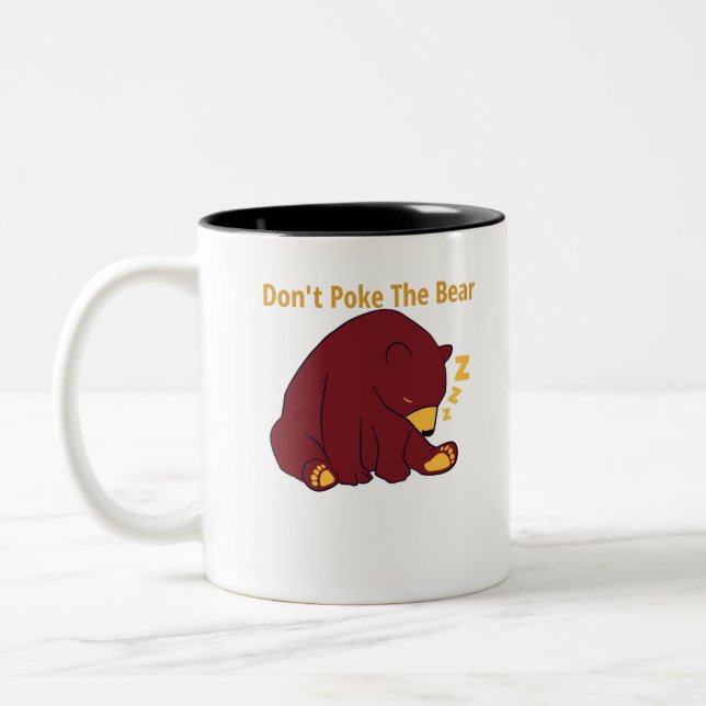 don't Poke The Bear - papa bear design Two-Tone Coffee Mug (Left)