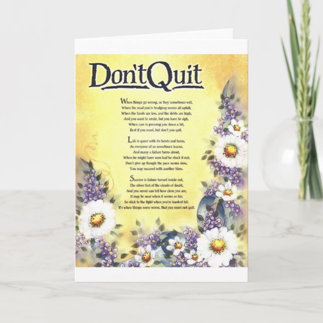 Don't Quit=Inspiring Words of Wisdom Card (Front)