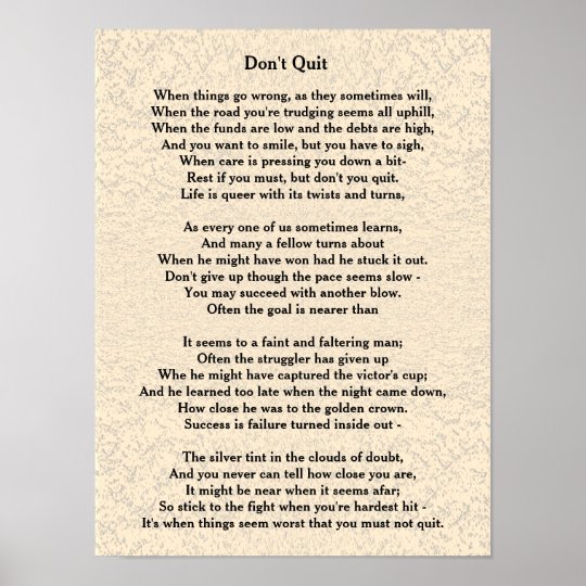 dont quit poster