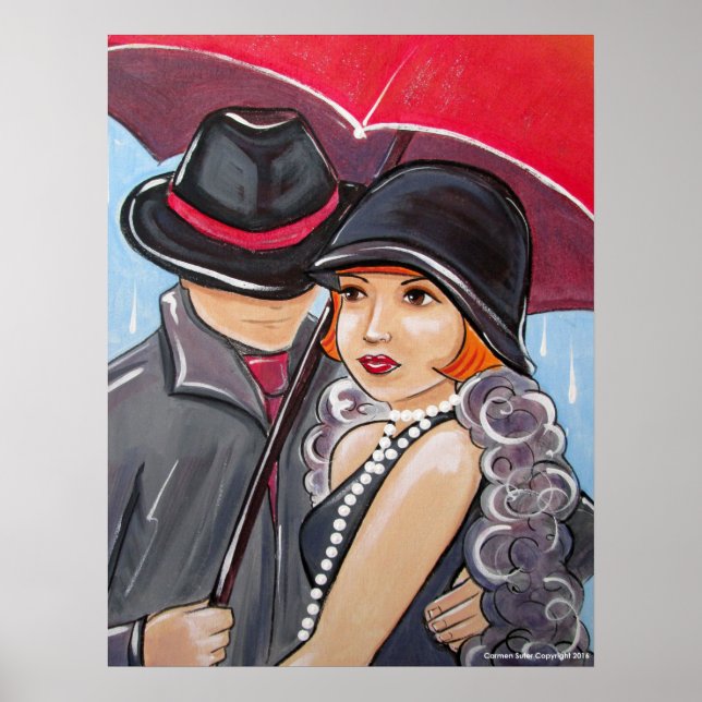 Don't Rain on My Parade - 1920s Flapper Poster (Front)