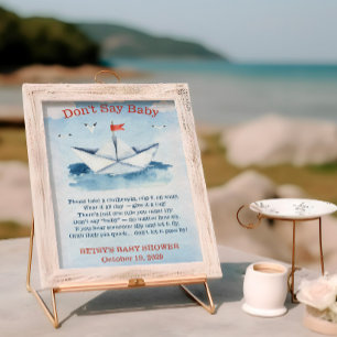 Don't Say Baby! Nautical Boat Baby Shower Game Invitation