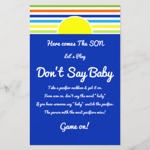 Don't Say Baby Shower Game Here Comes the Son