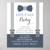 Don't Say Baby Sign, Bow Tie, Blue and Grey