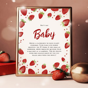 Don't say Baby Strawberry Baby Shower Sign