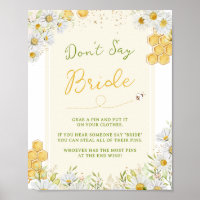 Don't Say Bride Bumblebee Honey Bee Bridal Game