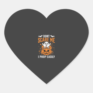Don't Scare Me Halloween Ghost Pumpkin Design Heart Sticker