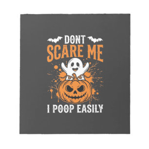 Don't Scare Me Halloween Ghost Pumpkin Design Notepad