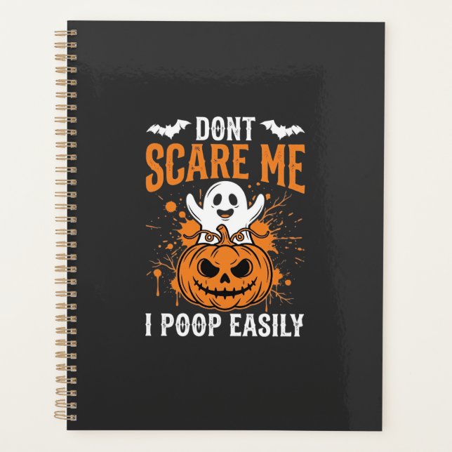 Don't Scare Me Halloween Ghost Pumpkin Design Planner (Front)