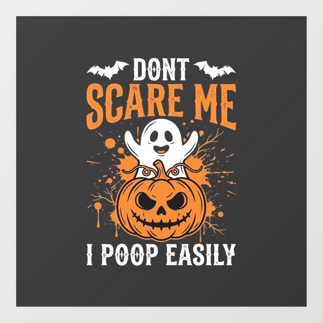 Don't Scare Me Halloween Ghost Pumpkin Design Window Cling (Sheet)