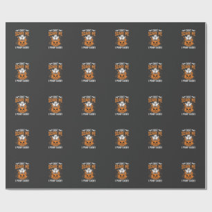 Don't Scare Me Halloween Ghost Pumpkin Design Wrapping Paper