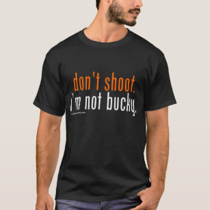 Don't Shoot Tee: Orange & White Text T-Shirt