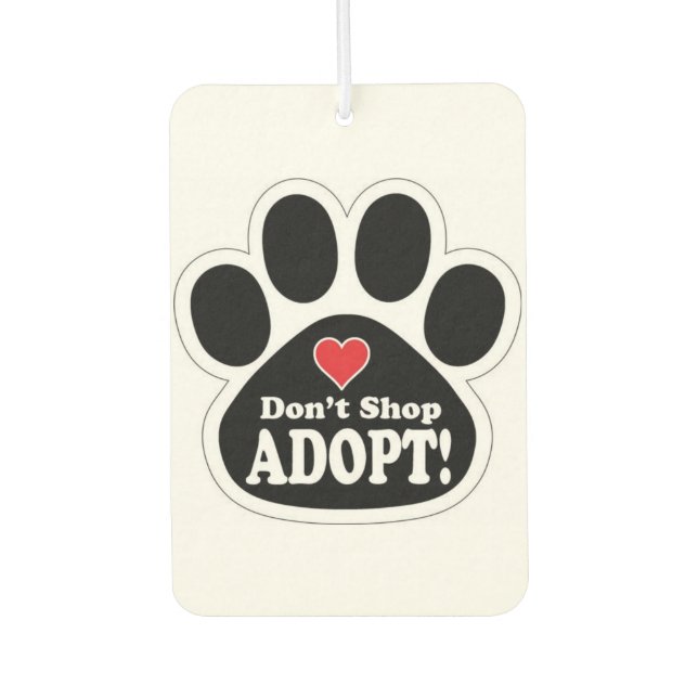 Don't Shop Adopt Cute Pet Dog Puppy Cat Kitten Air Freshener (Front)