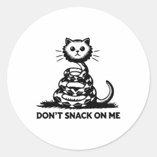 Don't Snack On Me Funny Cat 6  Classic Round Sticker