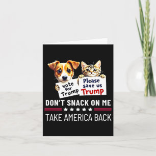 Don't Snack On Me Funny Cats Dogs Card