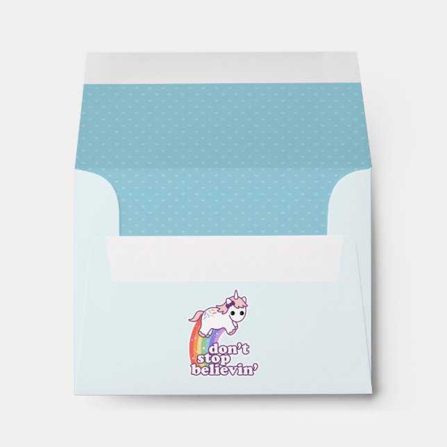 Don't Stop Believin' in Unicorns Envelopes (Back (Bottom))