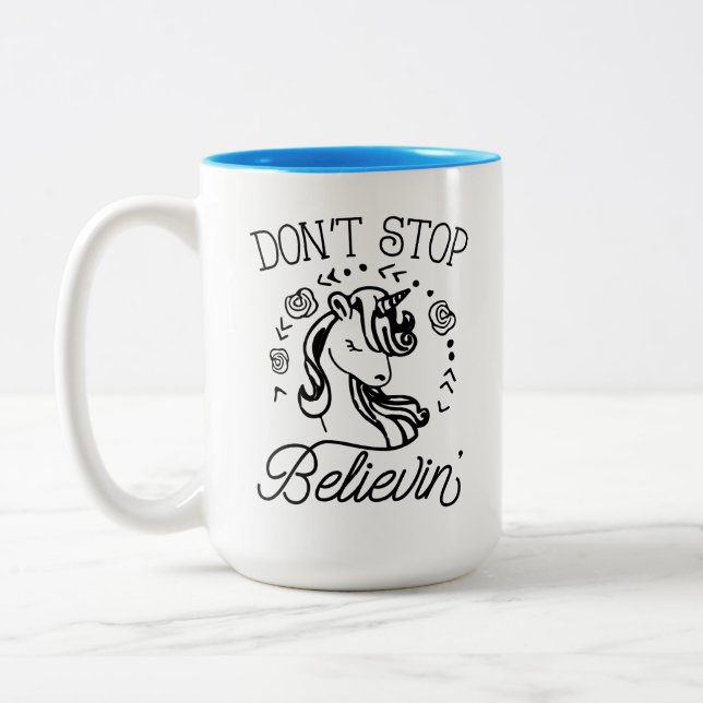 Don't Stop Believin' Unicorn Mug (Left)