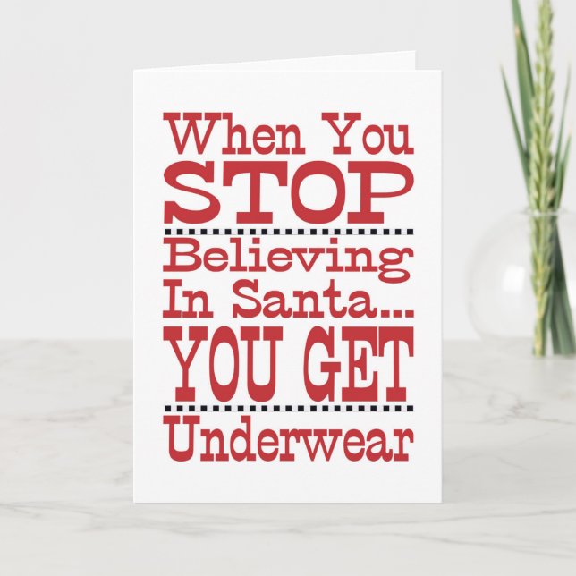 Don't Stop Believing in Santa Holiday Card (Front)
