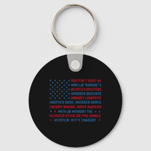 Don't Stop Retrieving Golden Retriever 4th Of July Keychain