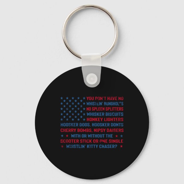 Don't Stop Retrieving Golden Retriever 4th Of July Keychain (Front)