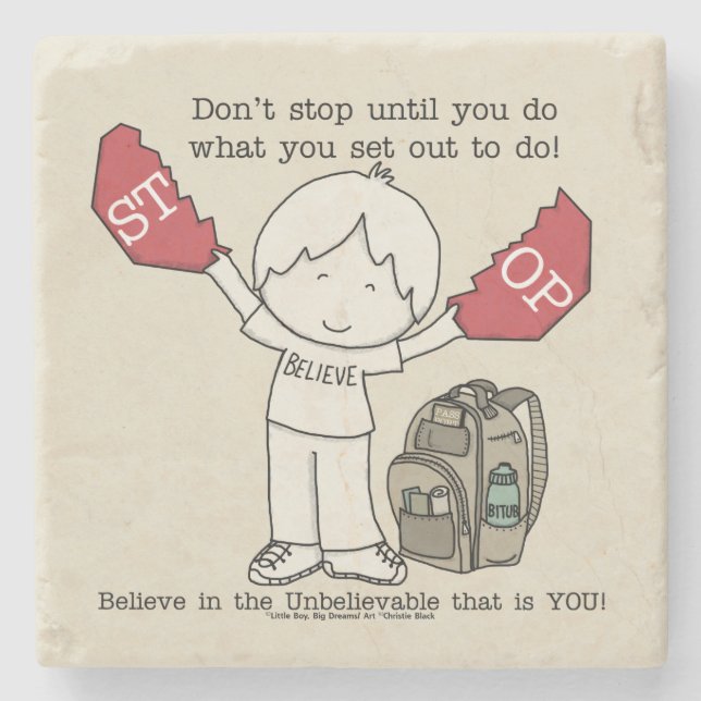 Don't Stop Stone Coaster (Front)