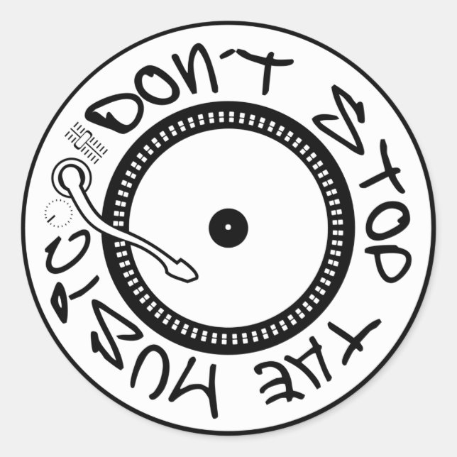 DON'T STOP THE MUSIC CLASSIC ROUND STICKER (Front)